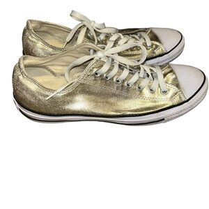 Converse Chuck Taylor All Star Lo metallic gold sneakers women 11 men size 9
